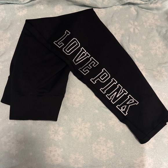 PINK Victoria's Secret Pants - PINK Active Victoria's Secret Kids Black Jogger Tights